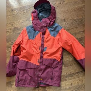 Volcom Men's Ski Jacket in Orange, Burgundy & Gray